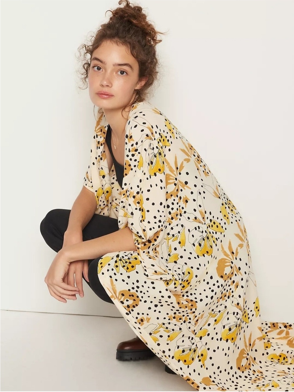 Anthropologie Bel Kazan Sadie Duster Kimono Tropical Print One Size - Picture 7 of 7